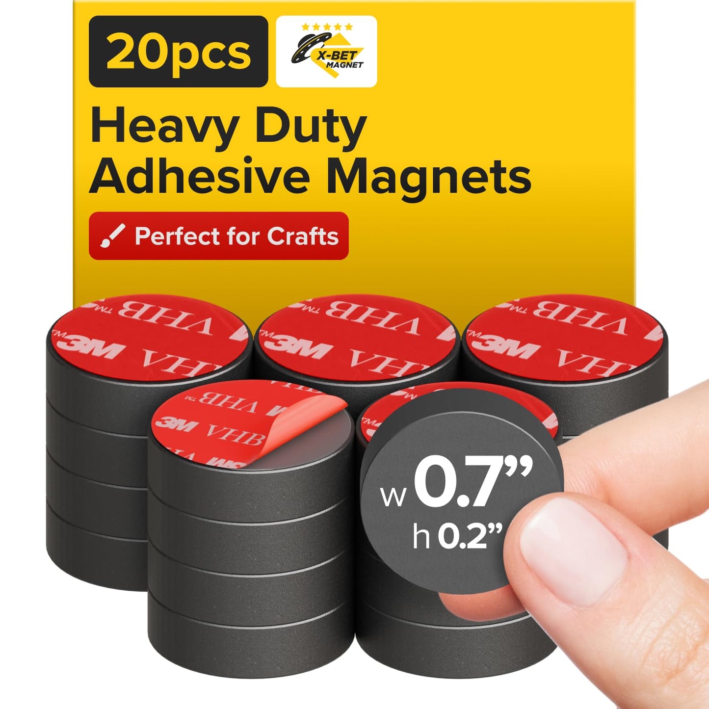 X-Bet Strong Magnets Heavy Duty - Round, Small and Strong Ceramic for Whiteboard or Fridge - 62Pcs