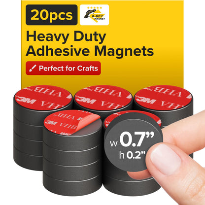 X-Bet Strong Magnets Heavy Duty - Round, Small and Strong Ceramic for Whiteboard or Fridge - 62Pcs