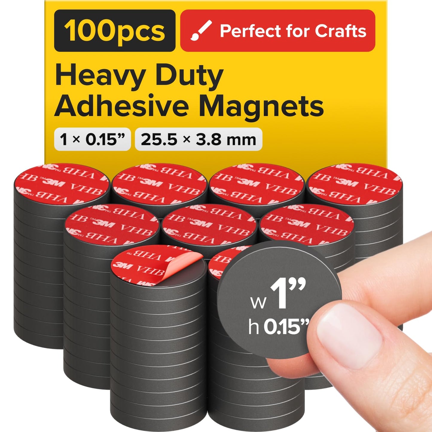 X-Bet Strong Magnets Heavy Duty - Round, Small and Strong Ceramic for Whiteboard or Fridge - 62Pcs