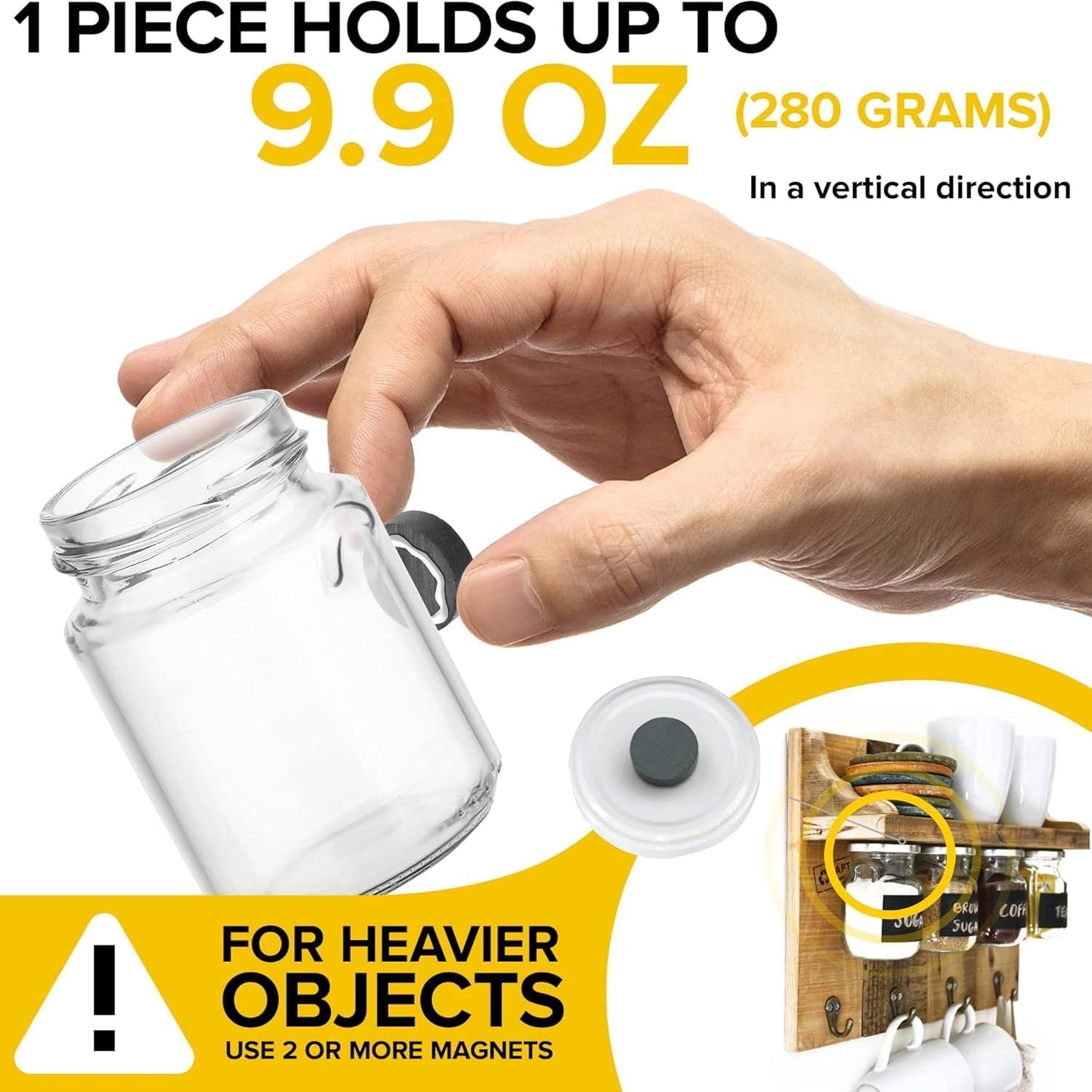 X-Bet Strong Magnets Heavy Duty - Round, Small and Strong Ceramic for Whiteboard or Fridge - 62Pcs