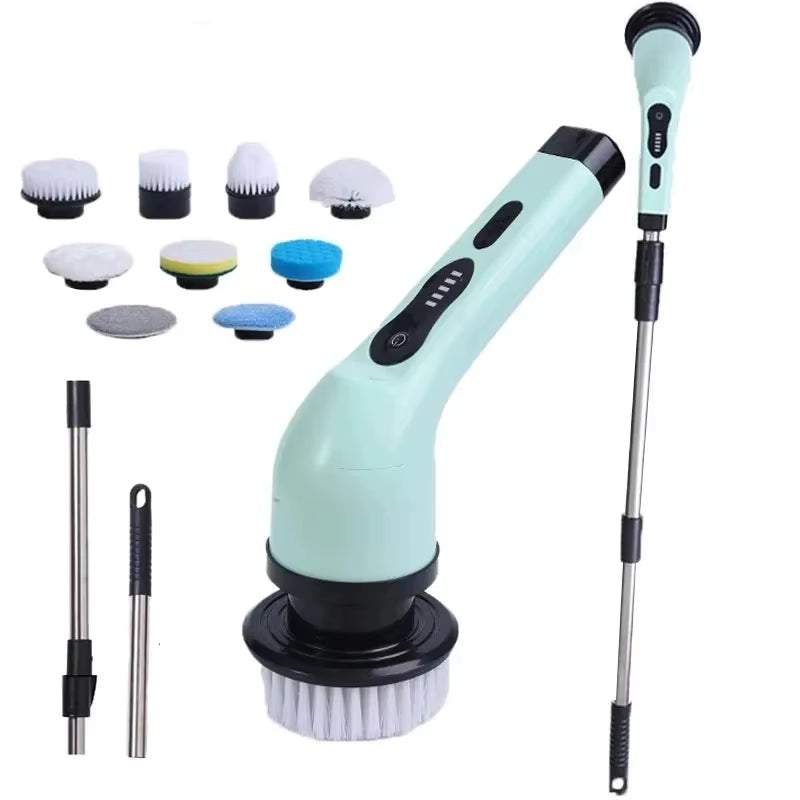 9-In-1 Electric Cleaning Brush Electric Spin Cleaning Scrubber Electric Cleaning Tools Parlour Kitchen Bathroom Cleaning Gadgets