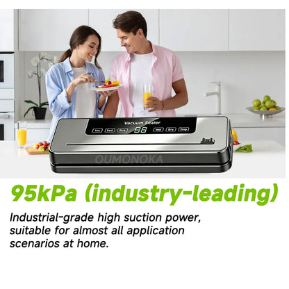 Electric Vacuum Packaging Machine Food Storage Seal Touch Button Dry/Wet Built-In Cutter Kitchen Food Sealing Vacuum Sealer