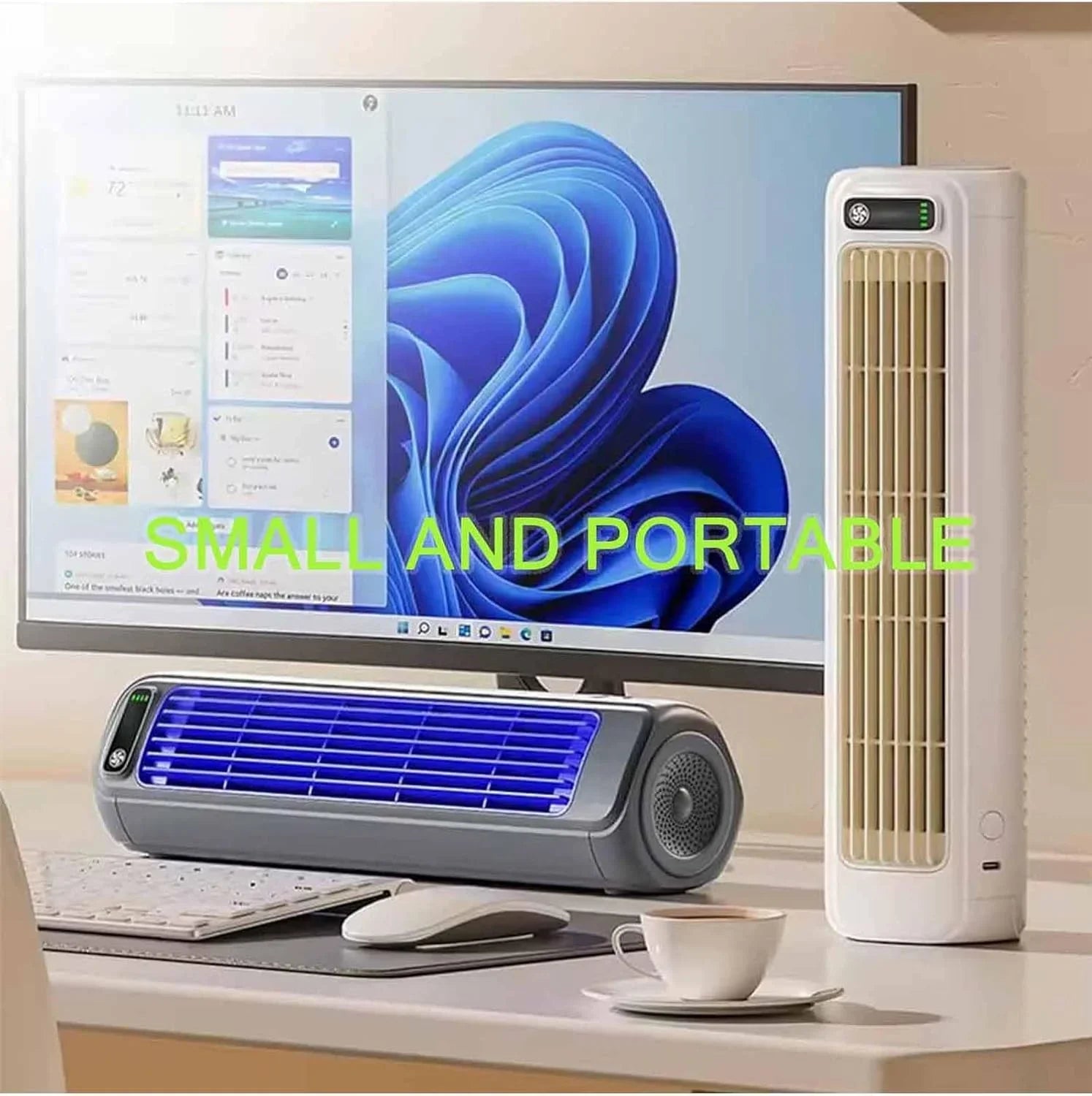 2026 New Upgrade Tower Air Cooling Fan with Remote Control 6Wind Speed Bladeless Table Fan Mist Cooling Fan Built-In Air Purifie