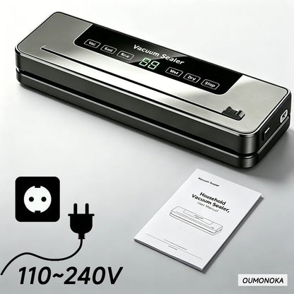 Electric Vacuum Packaging Machine Food Storage Seal Touch Button Dry/Wet Built-In Cutter Kitchen Food Sealing Vacuum Sealer