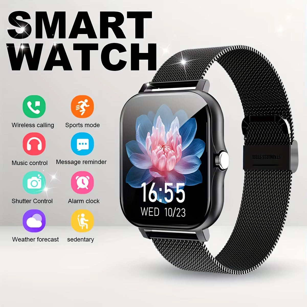 2025New Upgrad Smart Watch for Men Women 1.83Inch Full Touch Display BT Call Sports Monitoring Smartwatch for Android&Ios Phone