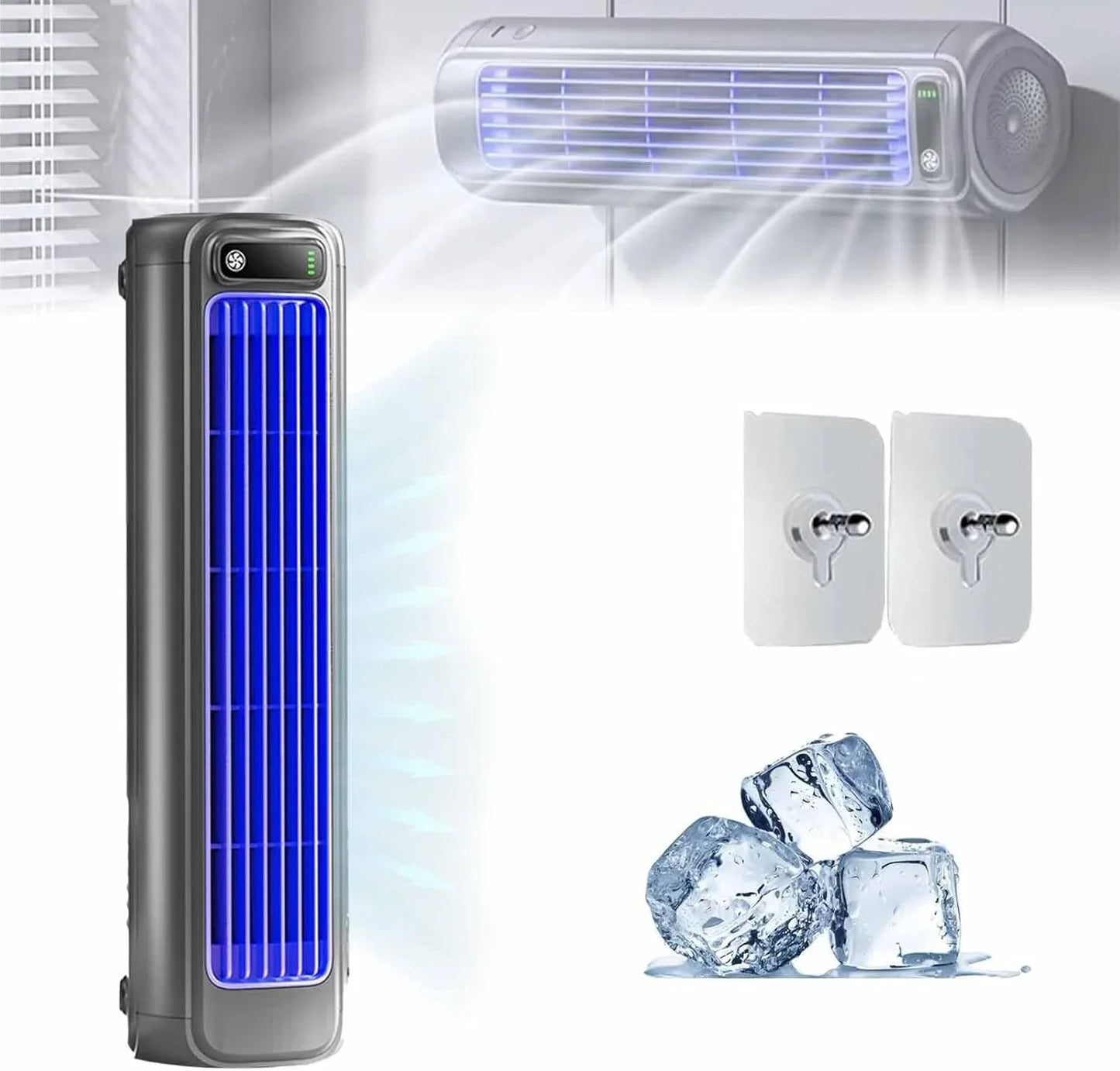 2026 New Upgrade Tower Air Cooling Fan with Remote Control 6Wind Speed Bladeless Table Fan Mist Cooling Fan Built-In Air Purifie