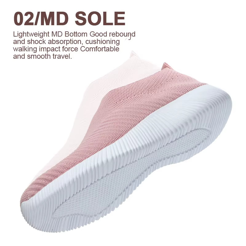 New Pink Women Shoes Soft Sneakers Lightweight and Comfortable Women Slip on Lazy Loafers Walking Shoes for Women Size 36-42