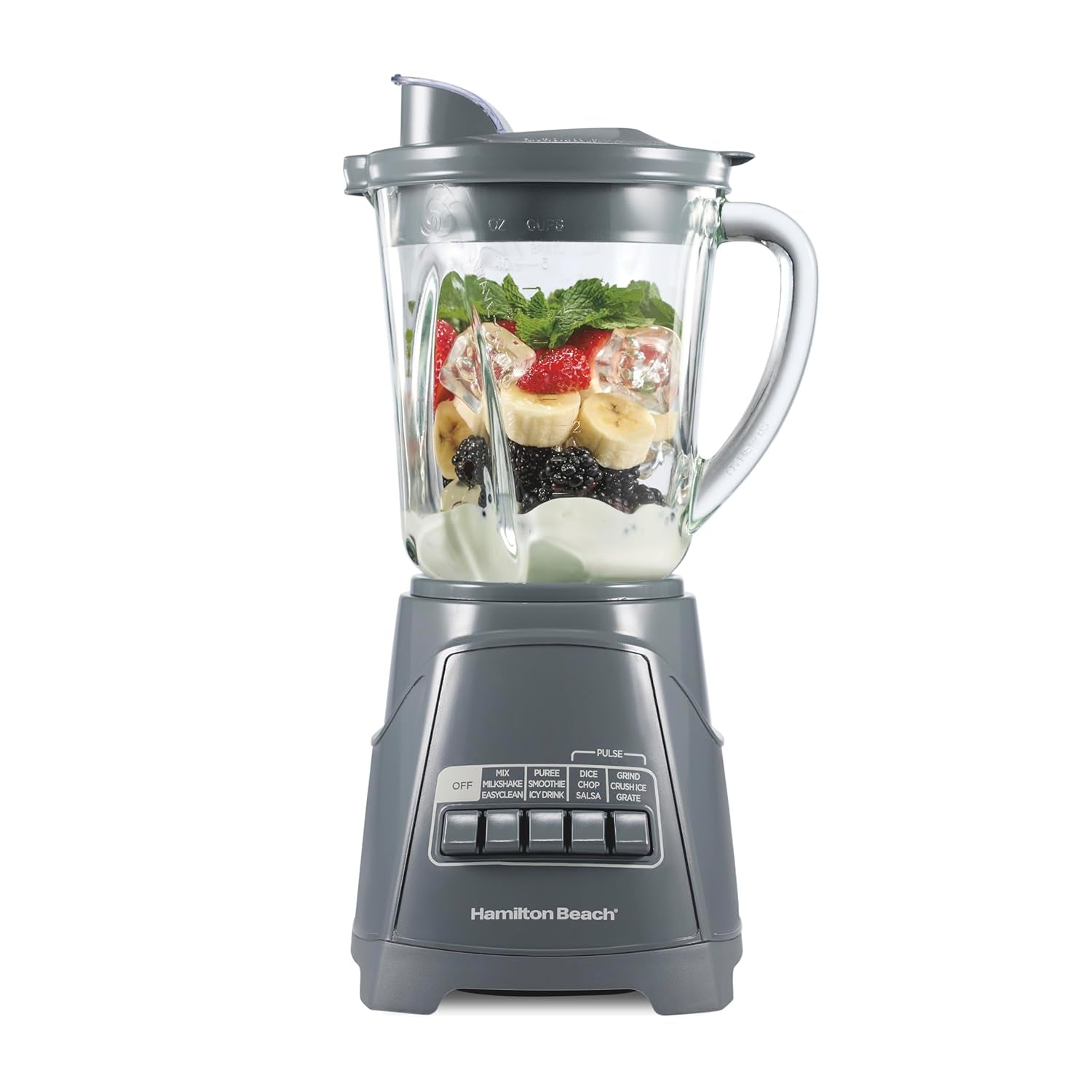 Power Elite Wave Action Blender for Smoothies, 40 Oz Glass Jar, 12 Functions Including Puree, Crush Ice, 700 Watts - Black (58148A)