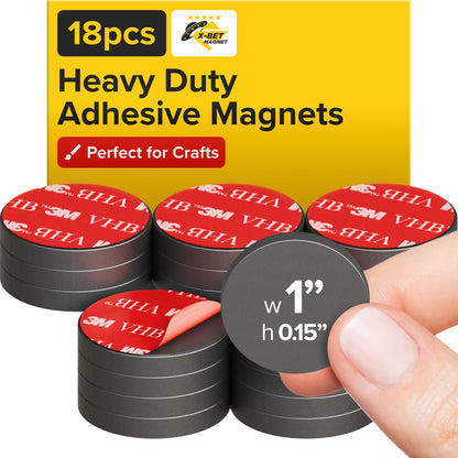X-Bet Strong Magnets Heavy Duty - Round, Small and Strong Ceramic for Whiteboard or Fridge - 62Pcs