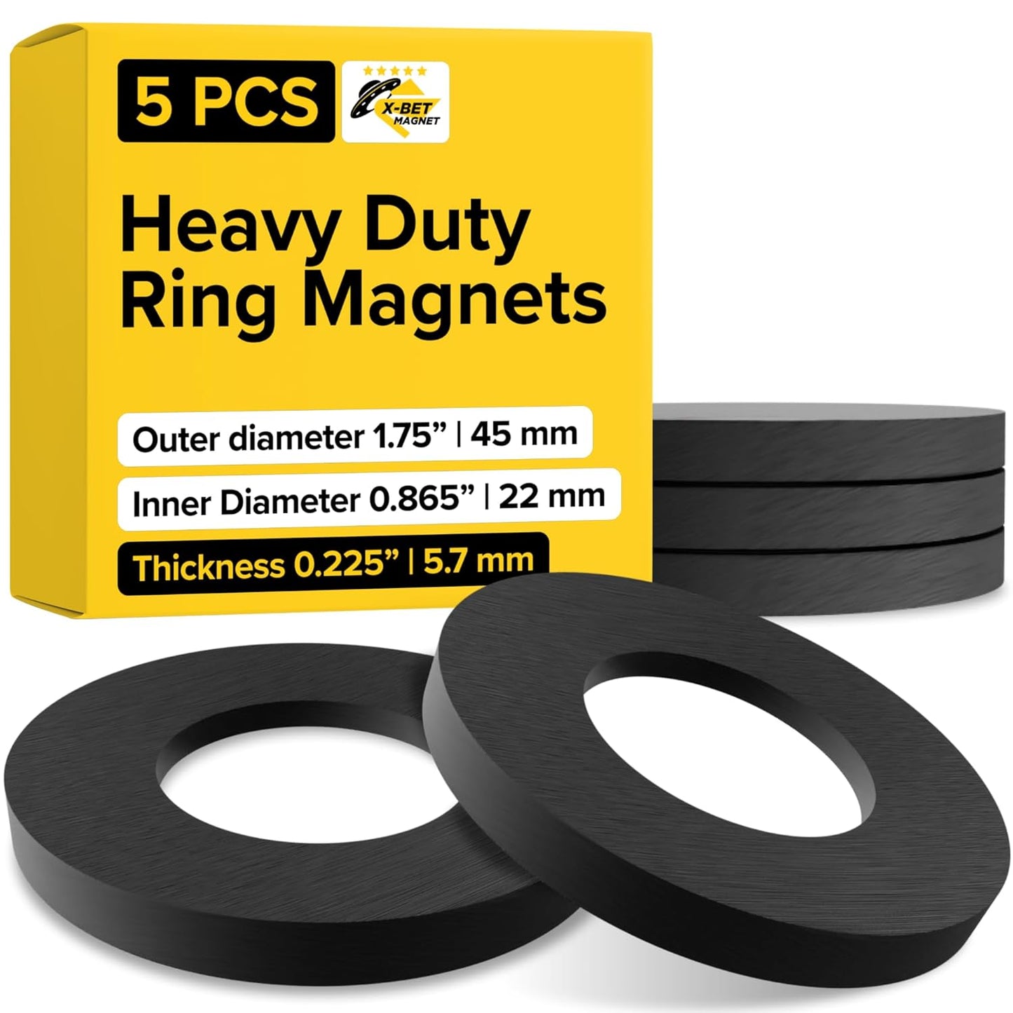 X-Bet Strong Magnets Heavy Duty - Round, Small and Strong Ceramic for Whiteboard or Fridge - 62Pcs