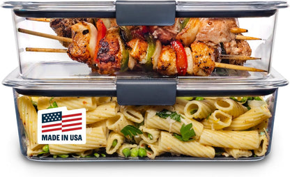 Brilliance Food Storage Containers BPA Free Airtight Lids Ideal for Lunch Meal Prep & Leftovers Set of 5 (3.2 Cup)