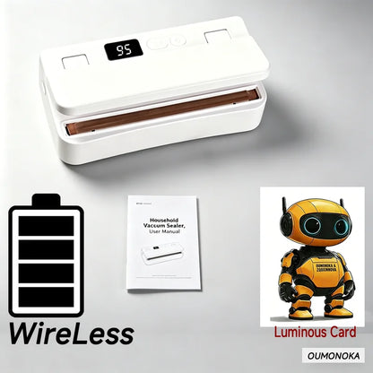 Electric Vacuum Packaging Machine Food Storage Seal Touch Button Dry/Wet Built-In Cutter Kitchen Food Sealing Vacuum Sealer