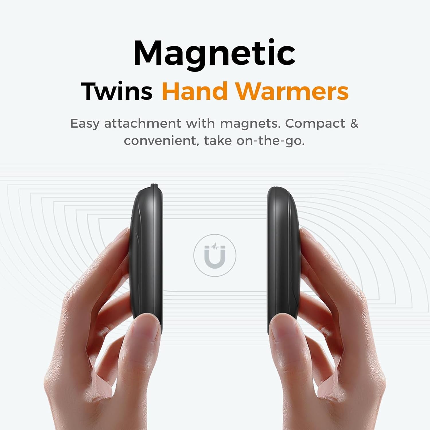 Magnetic Hand Warmers Rechargeable 2 Pack, Electric Handwarmers, Smart Heating UL Certified, 3-Settings,Portable Heater, Ultra Slim Pocket, Hunting Essentials, Gifts for Christmas Men, UT3 Lite