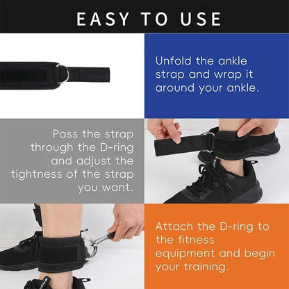 1Pc Ankle Straps for Cable Machines Padded Ankle Cuffs for Leg Exercise Workoutsfully Adjustable and Breathable Ankle