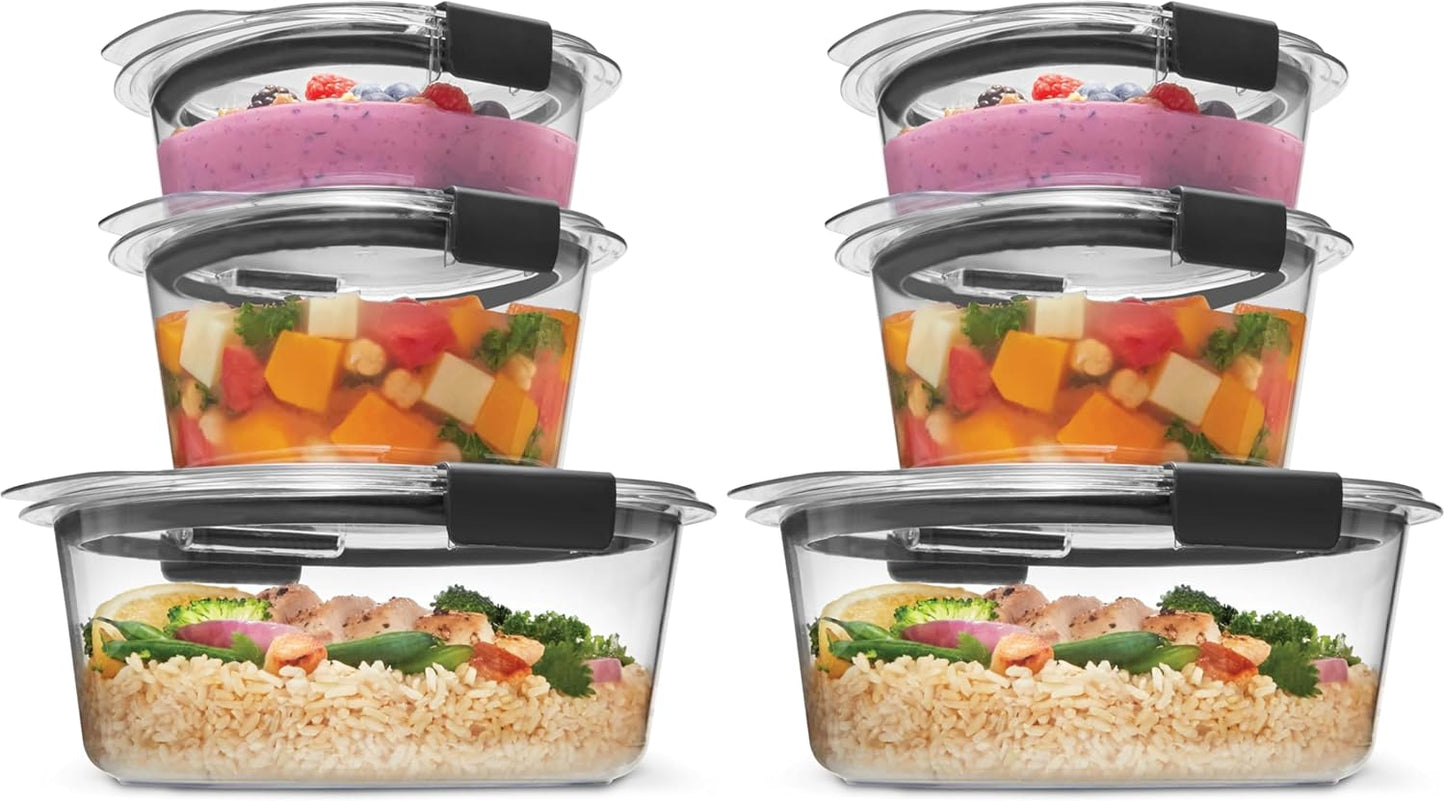 Brilliance Food Storage Containers BPA Free Airtight Lids Ideal for Lunch Meal Prep & Leftovers Set of 5 (3.2 Cup)