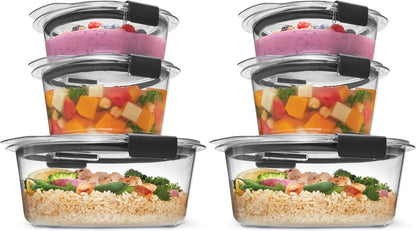 Brilliance Food Storage Containers BPA Free Airtight Lids Ideal for Lunch Meal Prep & Leftovers Set of 5 (3.2 Cup)
