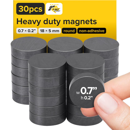 X-Bet Strong Magnets Heavy Duty - Round, Small and Strong Ceramic for Whiteboard or Fridge - 62Pcs