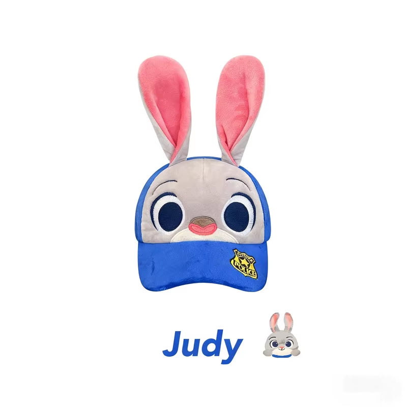 Zootopia Judy Nick Cute Versatile Warm Windproof Outdoor Casual Fashion Plush Baseball Cap Anime Cartoon Surprise Gift for Fans
