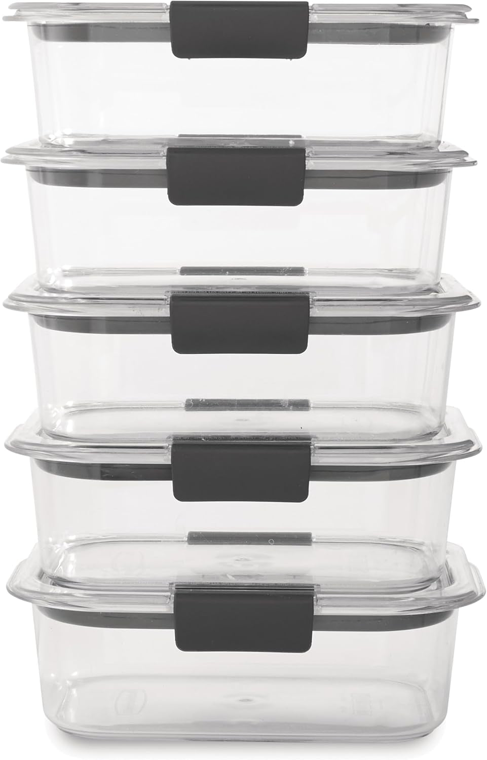 Brilliance Food Storage Containers BPA Free Airtight Lids Ideal for Lunch Meal Prep & Leftovers Set of 5 (3.2 Cup)