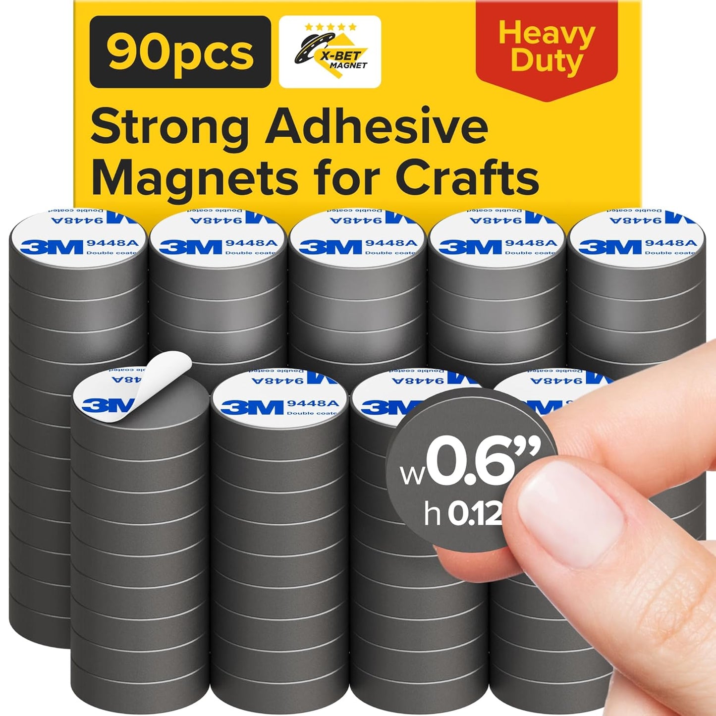 X-Bet Strong Magnets Heavy Duty - Round, Small and Strong Ceramic for Whiteboard or Fridge - 62Pcs