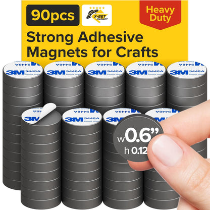 X-Bet Strong Magnets Heavy Duty - Round, Small and Strong Ceramic for Whiteboard or Fridge - 62Pcs