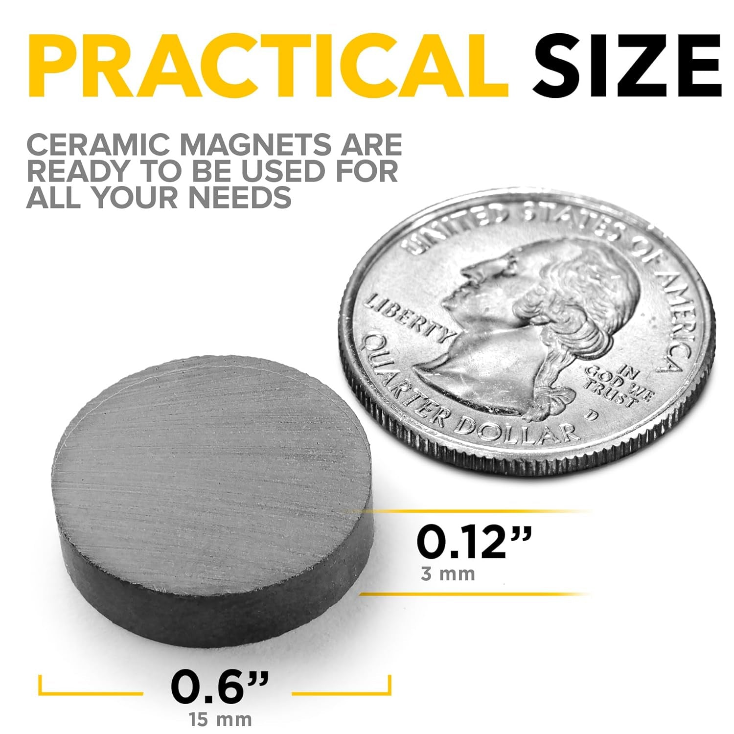 X-Bet Strong Magnets Heavy Duty - Round, Small and Strong Ceramic for Whiteboard or Fridge - 62Pcs