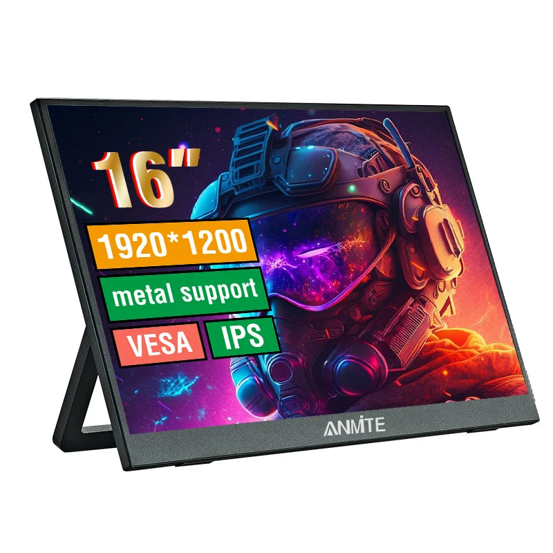 16-Inch 1200P HDR Portable Monitor, 16:10 Touch/Non-Touch, Compatible with Xbox, PlayStation, Switch, Smartphone, and PC/Laptop