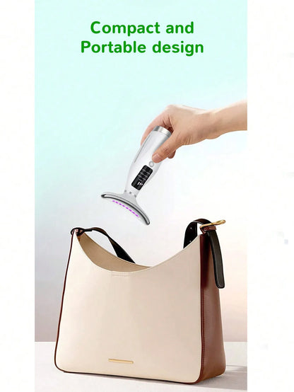 Colour Light Face and Neck Beauty Instrument 7 Modes and 7 Speeds Adjustment with Curved Hand Grip Neck Beauty Instrument