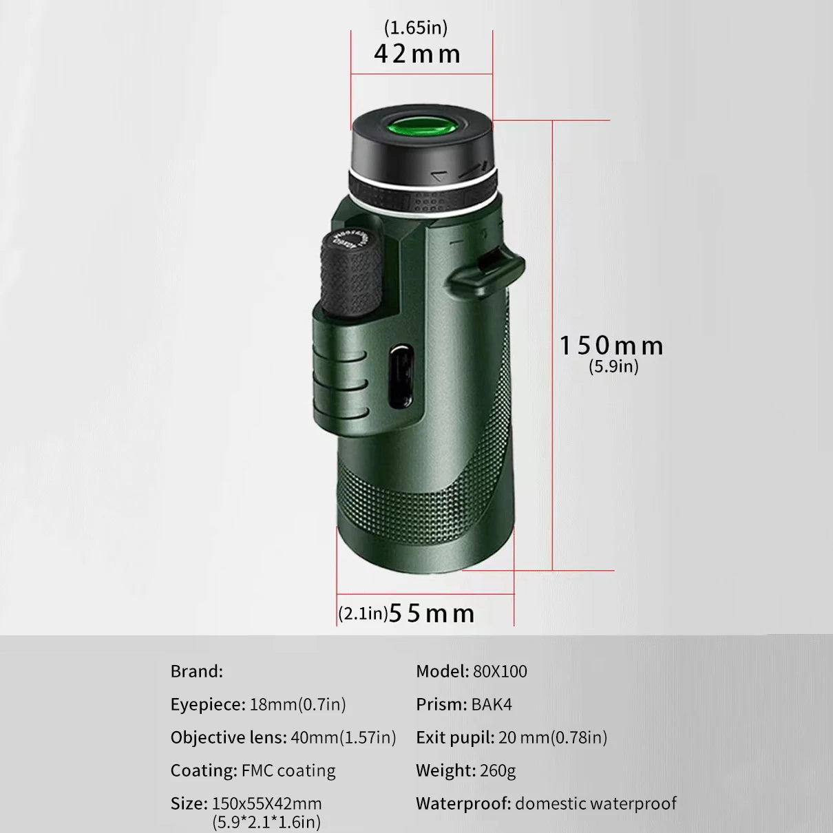 80X100 Portable Zoom HD 5000M Telescope Folding Long Distance Mini Powerful Telescope for Hunting Sports Outdoor Camping Travel