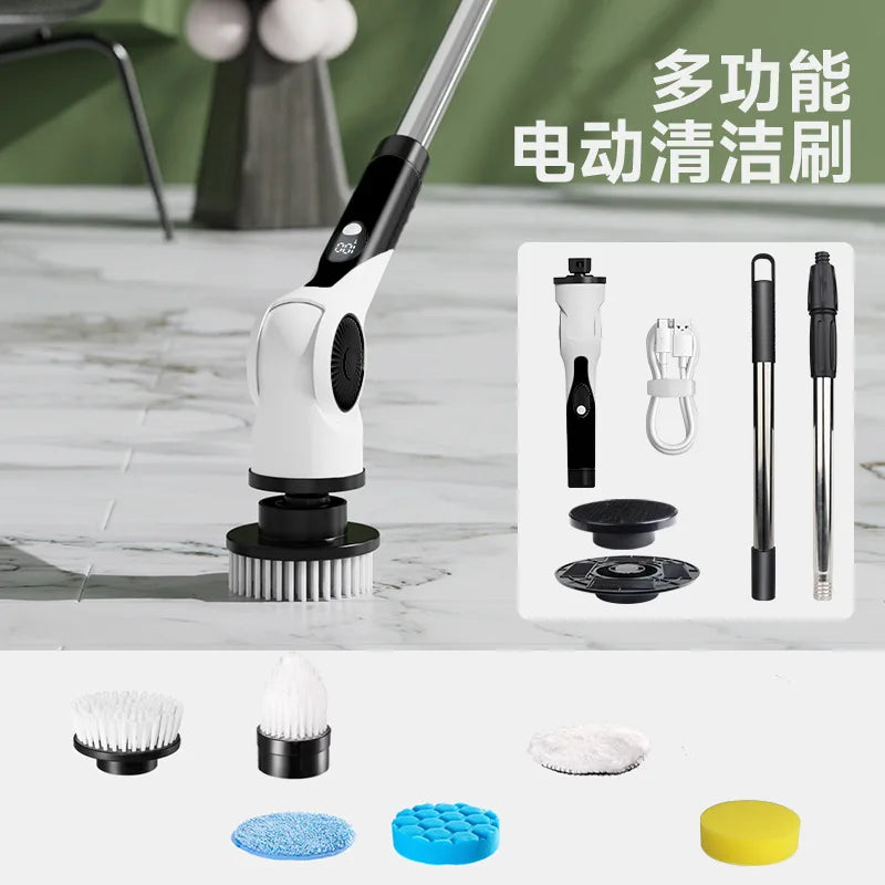 Electric Automatic Rotating Gap Cleaning Brush Retractable Rod Multi-Function Home Daily Cleaning Supplies Integrated