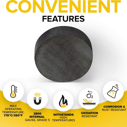 X-Bet Strong Magnets Heavy Duty - Round, Small and Strong Ceramic for Whiteboard or Fridge - 62Pcs