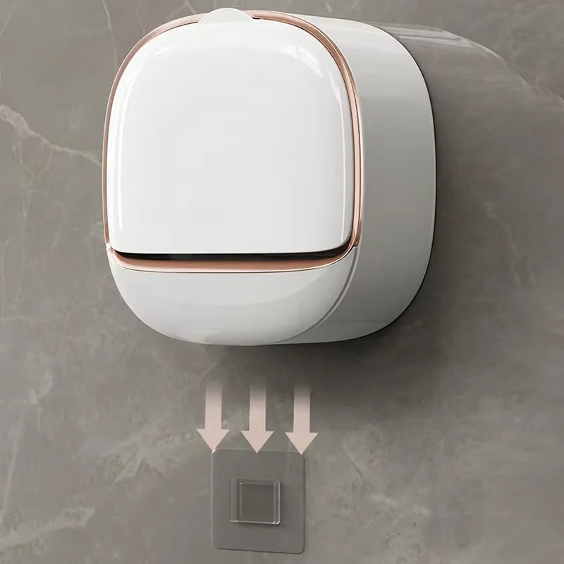 Bathroom Drain Soap Box Wall Mounted ABS Soap Box with Lid Waterproof Soap Dish Dishes Storage Box Travel Organizer Case Storage