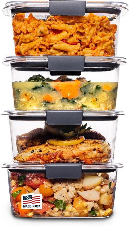 Brilliance Food Storage Containers BPA Free Airtight Lids Ideal for Lunch Meal Prep & Leftovers Set of 5 (3.2 Cup)