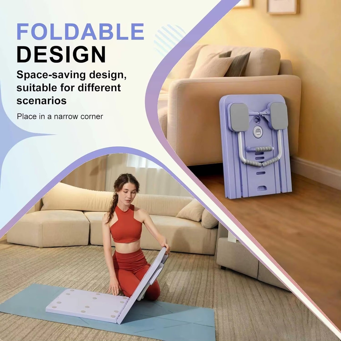 Multifunctional Pilates Board Abs Abdominal Exercise Board Fitness Resistance Bands Rebound Leg Arm Back Train for Home Office