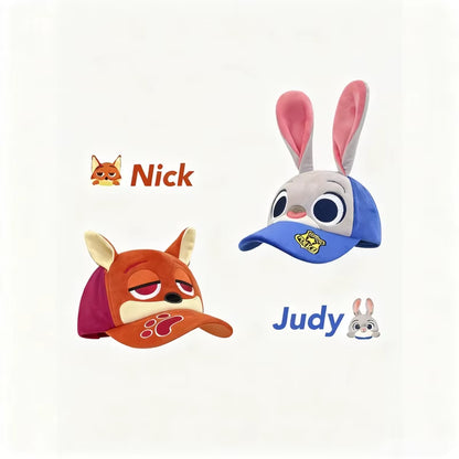 Zootopia Judy Nick Cute Versatile Warm Windproof Outdoor Casual Fashion Plush Baseball Cap Anime Cartoon Surprise Gift for Fans