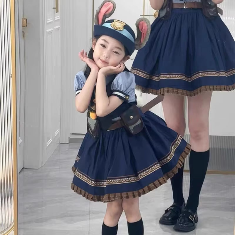 New Judy Hat Rabbit Bowler Hat Zootopia Police Officer Judy Hat Children'S Adult Cosplay Headband Headwear Hat Cute Gift Hot