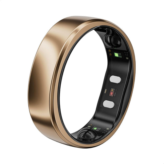 Gen 2 Air, Ultra-Thin AI Smart Ring, 10-Day Battery Life, Fitness/Sleep/Stress/Hr Tracker for Women&Men, No App Fee for Standard Features, Ios & Android Compatible (Size 6, Dune Gold)
