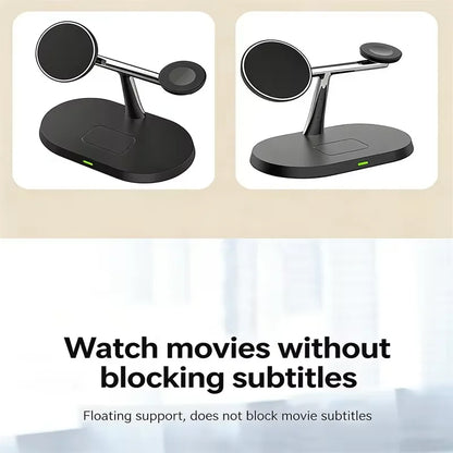 3 in 1 Magnetic Wireless Charger Stand for Magsafe Iphone 16/15/14/13/12 Apple Watch 8/7 & Airpods Pro Fast Charging Station