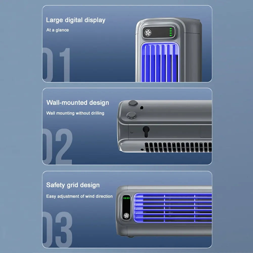 2026 New Upgrade Tower Air Cooling Fan with Remote Control 6Wind Speed Bladeless Table Fan Mist Cooling Fan Built-In Air Purifie