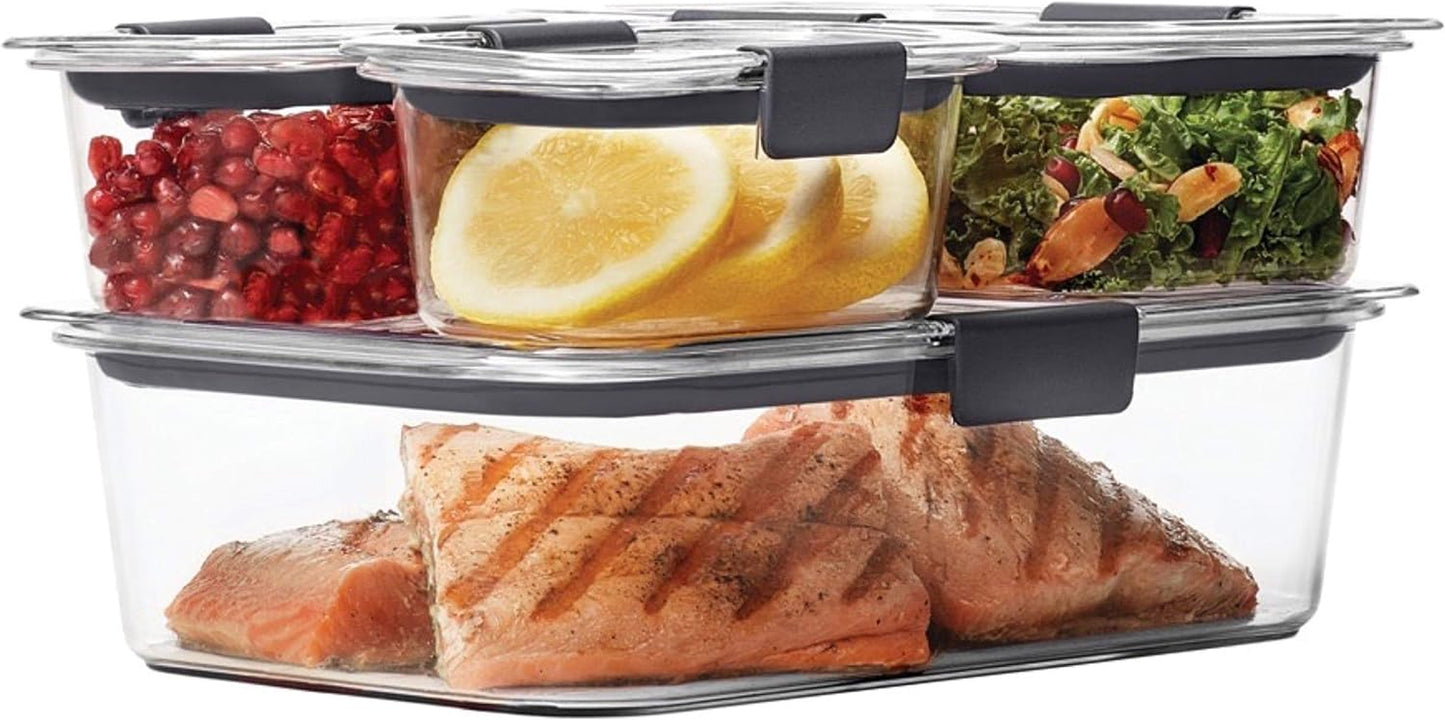 Brilliance Food Storage Containers BPA Free Airtight Lids Ideal for Lunch Meal Prep & Leftovers Set of 5 (3.2 Cup)