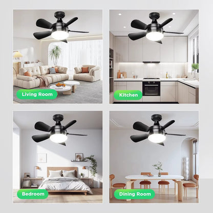 2-IN-1 Socket Fan Lights with Remote, Timing Funtion, 3 Color Temperature&6 Speeds, E26/E27 Bulb Ceiling Fans Lamps for Room