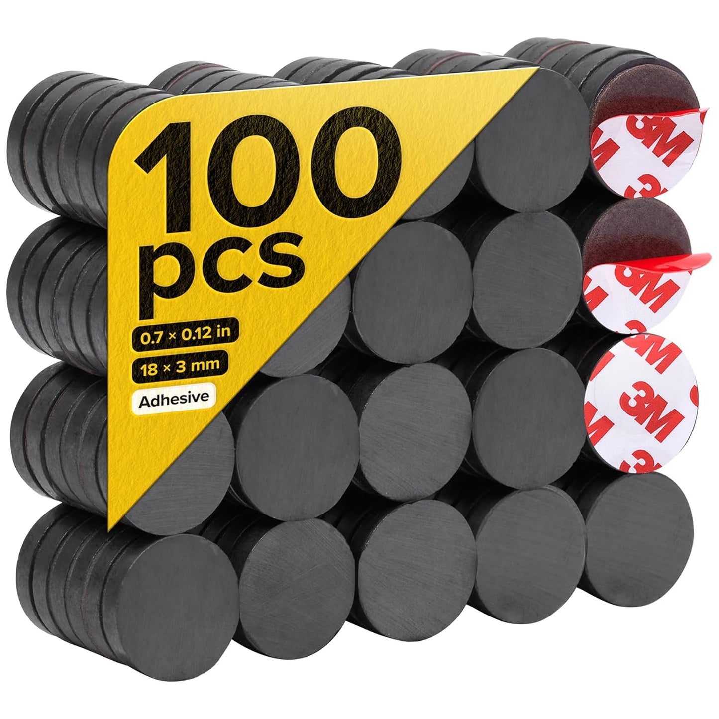 X-Bet Strong Magnets Heavy Duty - Round, Small and Strong Ceramic for Whiteboard or Fridge - 62Pcs