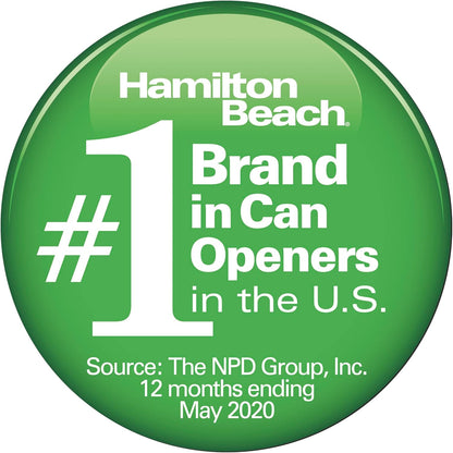 Smooth Touch Electric Automatic Can Opener with Easy Push down Lever, Eliminates Sharp Edges, Opens All Standard-Size and Pop-Top Cans, Extra Tall, Black and Chrome (76606AG)