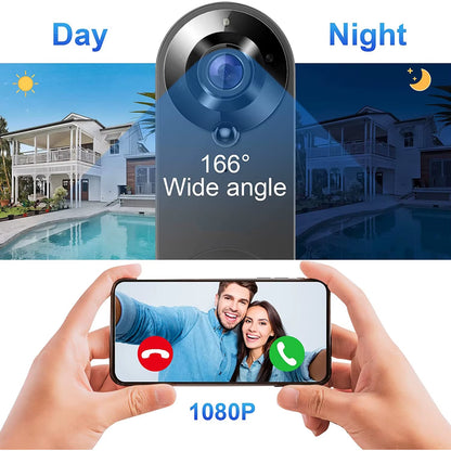 1080P Wireless Video Doorbell Camera Wifi Smart Door Bell Tuya Smart Home Security Motion Detect Night Vision Intercom Doorbell