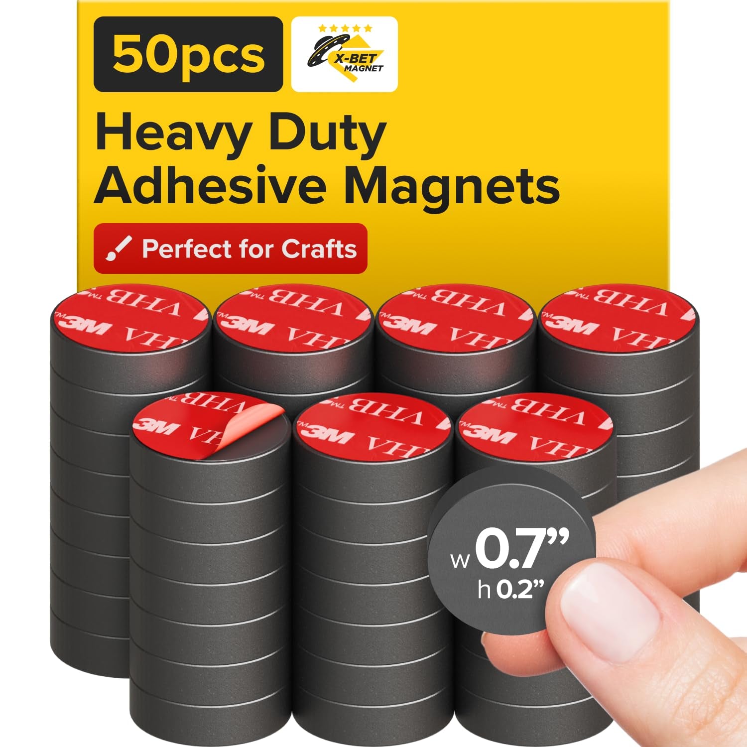 X-Bet Strong Magnets Heavy Duty - Round, Small and Strong Ceramic for Whiteboard or Fridge - 62Pcs