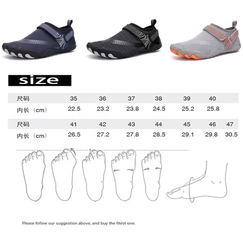 Unisex Aqua Shoes Quick Dry Beach Shoes Men Breathable Sneakers Barefoot Upstream Water Shoes Women Swimming Sport Shoe