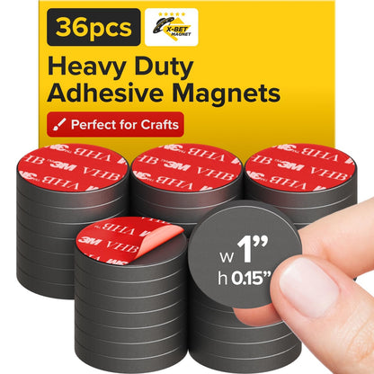 X-Bet Strong Magnets Heavy Duty - Round, Small and Strong Ceramic for Whiteboard or Fridge - 62Pcs