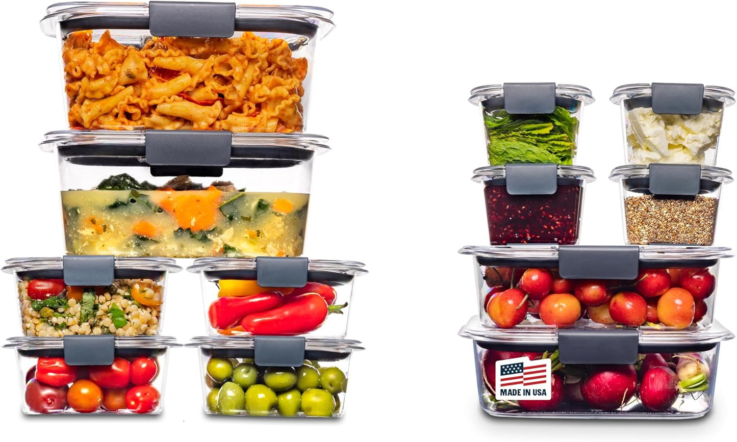 Brilliance Food Storage Containers BPA Free Airtight Lids Ideal for Lunch Meal Prep & Leftovers Set of 5 (3.2 Cup)