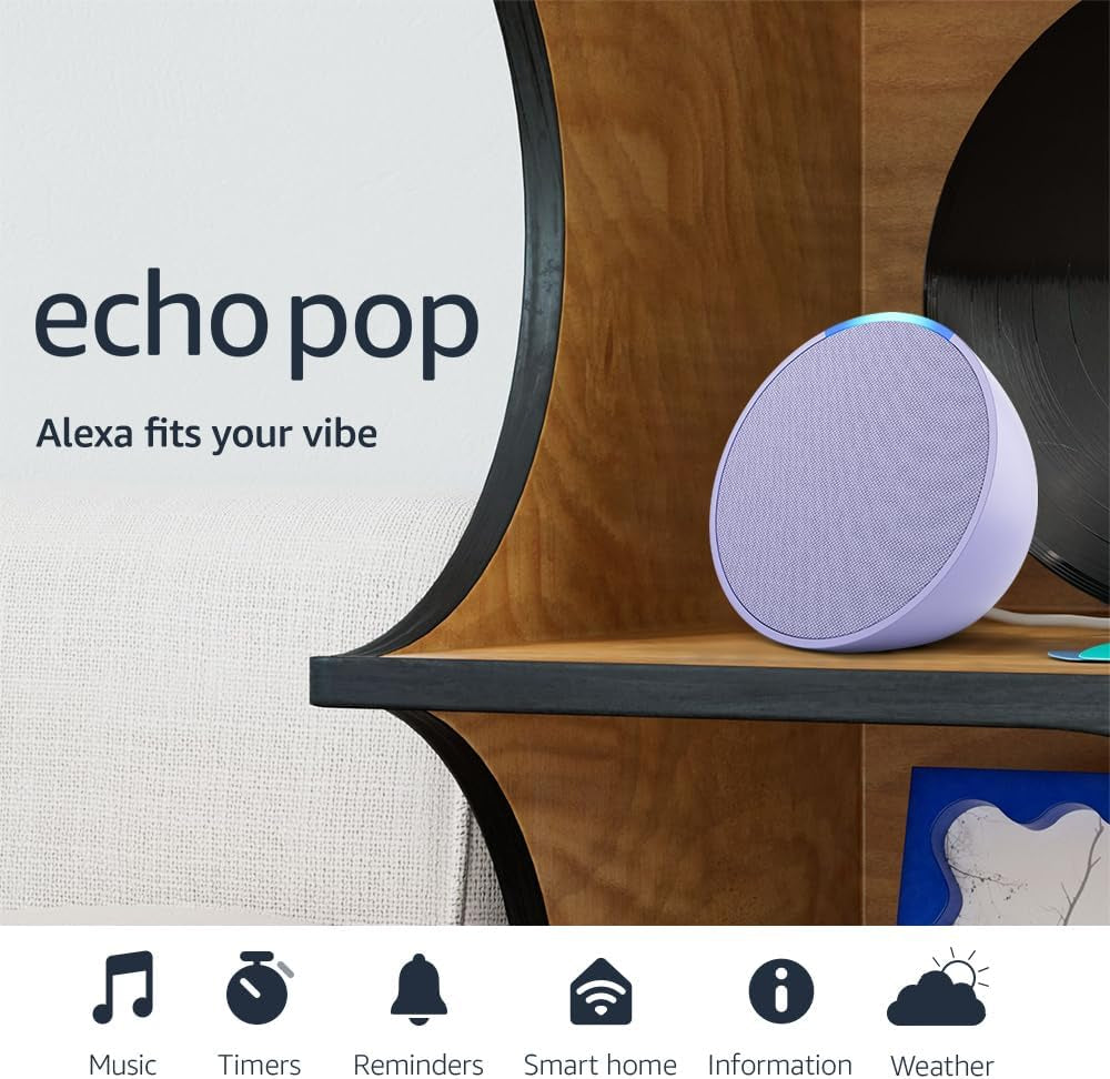 Echo Pop (Newest Model), Our Smallest Speaker with Alexa+ Early Access, Fits in Any Room, Charcoal