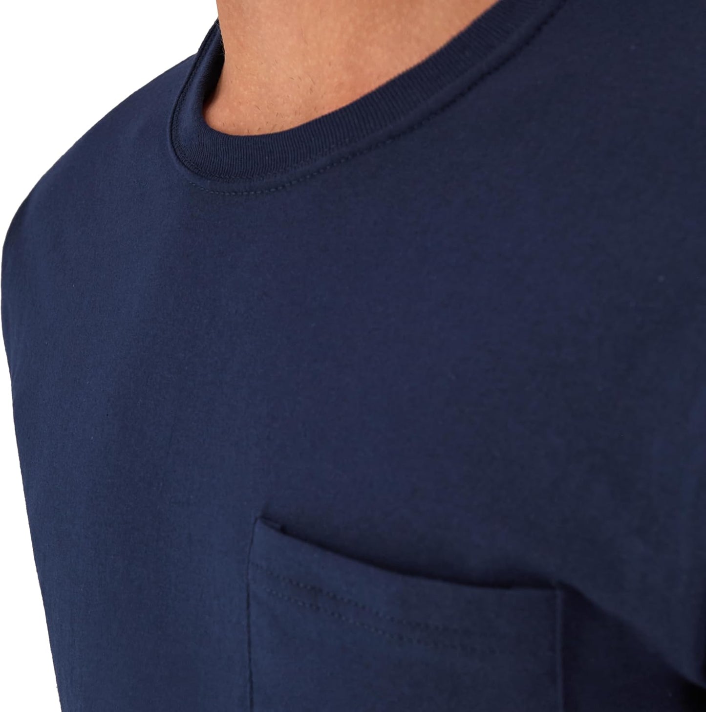 Men'S Pocket T-Shirt Pack, 6-Pack, Cool & Breathable Cotton Tees, Stay-Tucked Undershirts for Men